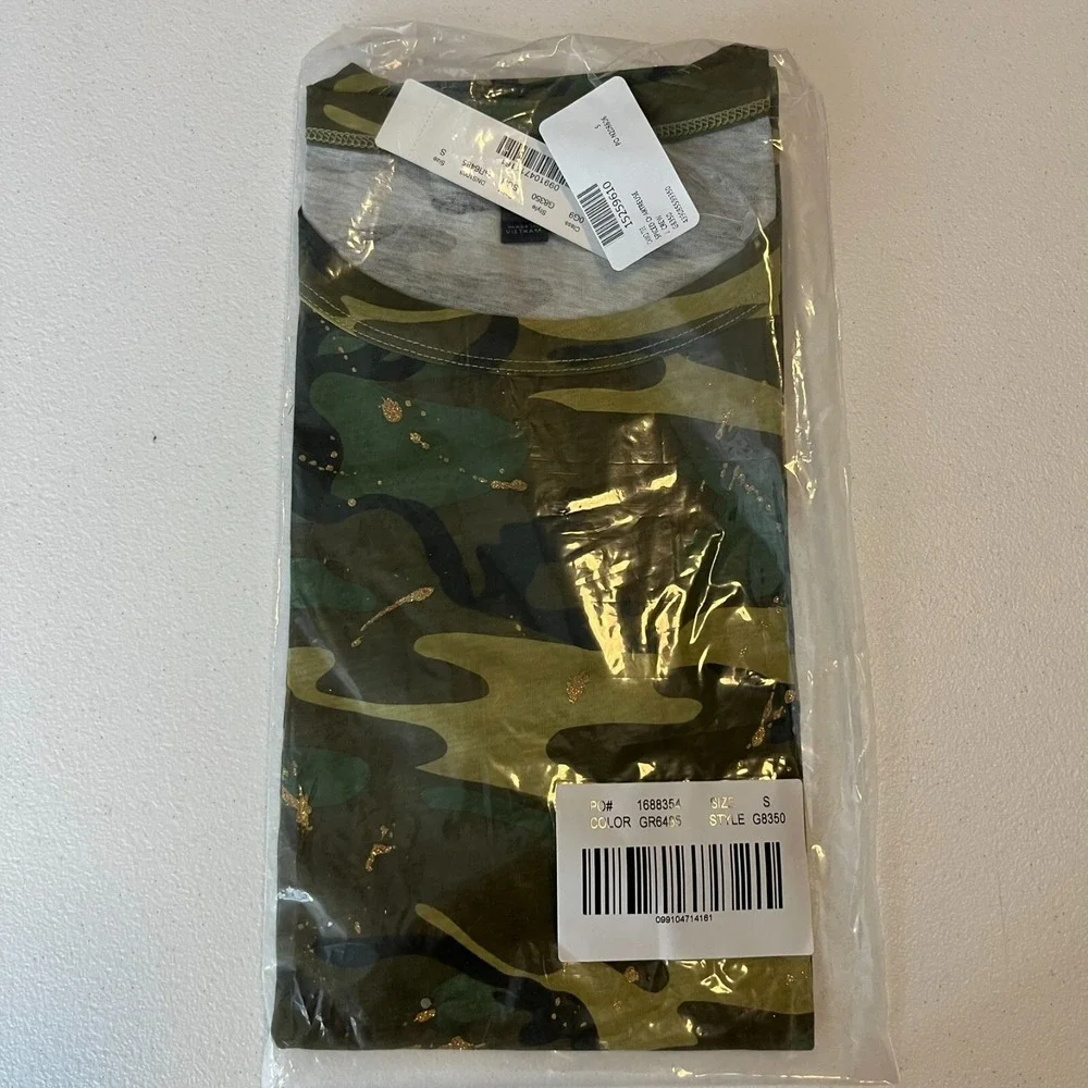 J. Crew Camouflage T-Shirt Women's Size S Green Camo Print Short Sleeve New‎ NWT